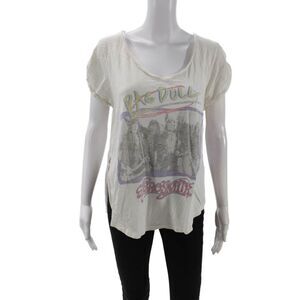 Trunk Women Jersey White 80s Graphic Short Sleeve T-Shirt Size S